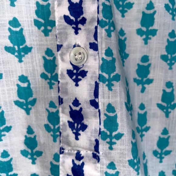 J Crew Blouse Women 4 Cotton Novelty Popover Pocket Popover - Picture 3 of 5